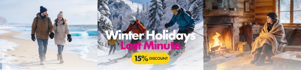 Book Last Minute Winter Holidays and get 15% off with code WINTER15. Apartments in the mountains, by the Baltic Sea and in Ma